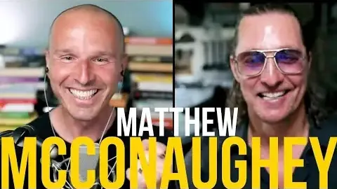 Marco “Monty” Montemagno e Matthew McConaughey in videochiamata, sorridenti